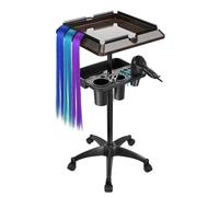 FUIBEJAE Carrello per salone con ruote con spazio extra di archiviazione, vassoio regolabile in altezza e rimovibile per strumenti per extension dei capelli per parrucchieri, vassoio per servizi spa