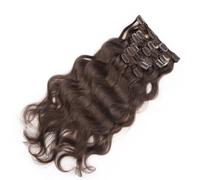 FUIBEJAE Clip in Estensioni Dei Capelli Per Le Donne, Marrone Scuro Riccio Senza Cuciture Clip In Extensio Capelli Umani, 7 Pz, Set 16 Clip, Invisibile Tape-In Parrucchini Per Tutti,24inch (60cm)
