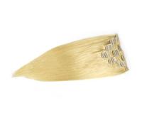 FUIBEJAE clip in estensioni dei capelli per le donne, oro dritto senza cuciture clip in estensioni dei capelli umani, 7 pz set 16 clip, invisibile tape-in parrucchini per tutti,24inch(60cm)