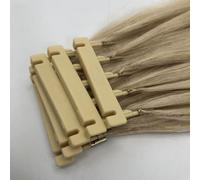 FUIBEJAE Estensione dei capelli umani di seconda generazione 6D Macchina 6D Collegamento rapido senza scanalatura della traccia alla testa Estensione reale dei capelli per le donne 20 righe,B 28inch