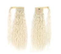 FUIBEJAE Estensioni capelli coda di cavallo 22 pollici, pezzo capelli con clip avvolgente in seta lunga e riccia con colla magica per coda di cavallo.,#60