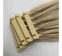 FUIBEJAE estensioni dei capelli di 6D 2nd generazione per le donne, macchina dei capelli vergini 6D rapida nessuna connessione della scanalatura della traccia, 20 righe,D'oro,22inch (55cm) 50g