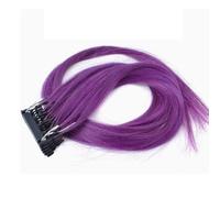 FUIBEJAE estensioni dei capelli di 6D 2nd generazione per le donne, macchina dei capelli vergini 6D rapida nessuna connessione della scanalatura della traccia, 10 righe,Purple b,24inch