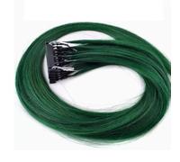 FUIBEJAE estensioni dei capelli di 6D 2nd generazione per le donne, macchina dei capelli vergini 6D rapida nessuna connessione della scanalatura della traccia, 10 righe,Dark green,20inch
