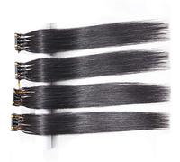 FUIBEJAE estensioni dei capelli umani di seconda generazione 6D Estensioni dei capelli brasiliani Remy dritti neri per le donne e le ragazze, 20 righe 100G,18inch(45cm)
