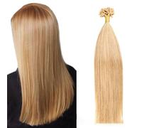FUIBEJAE Estensioni dei capelli umani U-Tip #16 Giallo Marrone Cheratina Punta Delle Unghie Estensione dei Capelli Nessuna Traccia Setoso Liscio Remy Capelli Per Le Donne, 50G100 Fili,18inch