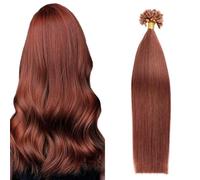 FUIBEJAE Estensioni dei capelli umani U-Tip Cheratina marrone scuro Estensione dei capelli senza traccia Capelli remy brasiliani lisci setosi per le donne, 50G100 fili,20inch