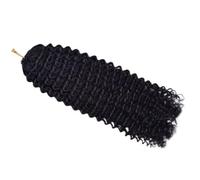 FUIBEJAE Estensioni per capelli umani con trecce all'uncinetto pre-intrecciate Onde larghe morbide Ricci piumati senza nodi Pre-separate Estensioni per trecce vergini,Kinky curly,20inch