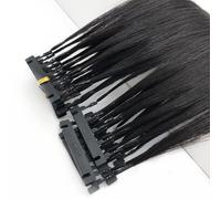 FUIBEJAE Estensioni reali dei capelli umani 6D per le donne Macchina di estensione dei capelli 6D Tecnologia naturale più veloce Nessuna traccia di connessione Capelli 10 righe,A,24 INCH