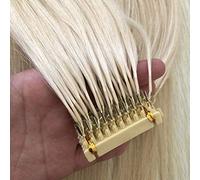 FUIBEJAE Extension Capelli Umani 6D per Donne, Prima Generazione, 1 Fila di 10 Ciocche, Può Essere Permanente e Tinta, Senza Nodini, 10 File,Blonde,B20inches