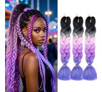 FUIBEJAE Extension di Capelli Tre Pcs con Colore Braid in 4 Toni, Parrucca Sintetica, Extension di Capelli Braid Sintetici alla Moda per Donne e Ragazze, Treccia Twisting,D2
