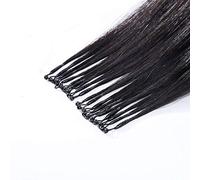 FUIBEJAE Extension per capelli 8D, extension nano loop in Remy vero, neri e lisci, 50 ciocche di capelli umani non trattati, capelli vergini dritti per donne e ragazze, 50G,B,28inch(70cm)