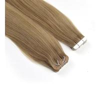 FUIBEJAE Extension per capelli a nastro, 50G 20 pezzi #18 Marrone, veri capelli umani Remy lisci, extension a nastro invisibili con punte spesse per donne e ragazze,16inch