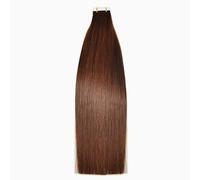 FUIBEJAE Extension per capelli a nastro, 50G 20 pezzi nere e marroni in capelli umani Remy lisci, extension a nastro invisibili con punte spesse per donne e ragazze,#5,20inch