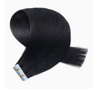 FUIBEJAE Extension per capelli a nastro, 50G 20 pezzi nere e marroni in capelli umani Remy lisci, extension a nastro invisibili con punte spesse per donne e ragazze,#1b,14inch