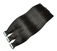 FUIBEJAE Extension per capelli a nastro, 50G 20 pezzi Nero Onde Profonde Capelli Ricci Umani Remy, Extension a nastro invisibili con punte spesse per donne e ragazze,Straight,28inch