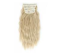 FUIBEJAE Extension per capelli castano scuro con clip, extension sintetiche ondulate e ricce con clip, ciocche di capelli naturali spesse e ondulate per donne e ragazze, 4 pezzi,#107,30inch