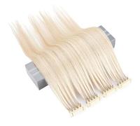 FUIBEJAE Extension per capelli umani 6D 2Nd, Extension per capelli reali Remy senza tracce 6D, capelli lisci e setosi senza cuciture per donne, 10 file (1 fila di 10 ciocche),22inch