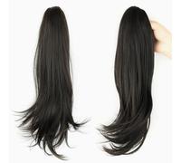 FUIBEJAE Extension per coda di cavallo con cordoncino, coda di cavallo con clip a artiglio da 18 ", estensione con clip in code di lunghe e ricce, pezzo di capelli sintetici per donne,#2
