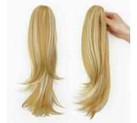 FUIBEJAE Extension per coda di cavallo con cordoncino, coda di cavallo con clip a artiglio da 18 ", estensione con clip in code di lunghe e ricce, pezzo di capelli sintetici per donne,#22h613