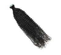 FUIBEJAE Extensions di Capelli Ricci Veri Umani Remy Black Water Wave con Nastro, 50G 20 Pezzi, con Nastro Invisibile e Punte Spesse, Perfette per Donne e Ragazze,Kinky curly,24inch