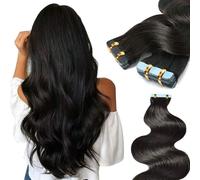 FUIBEJAE Extensions Per Capelli Con Nastro, 50G 20 Pezzi Biondo Chiaro Capelli Veri Umani Remy Lisci, Extensions Con Nastro Invisibile Con Punte Spesse Per Donne E Ragazze,26inch