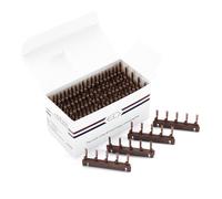 FUIBEJAE Fibbia a forma di C, strumento del kit di estensione dei capelli senza tracce di capelli umani per la seconda generazione di macchine per estensioni dei capelli 6D, 40 pezzi,Marrone