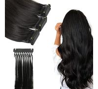 FUIBEJAE Le estensioni dei capelli naturali veloci e senza soluzione di continuità della macchina 6D di prima generazione possono permanente e tingere i capelli NoTangling, 10 righe,22inch