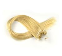 FUIBEJAE Micro Link Estensioni Dei Capelli Umani Linea Di Pesce Micro Bead Vera Estensione Dei Capelli Umani Bionda Diritta Micro Loop Anello Estensioni Dei Capelli, 100G 100 Fili,18inch