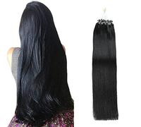 FUIBEJAE Micro Link Hair Pre-Bonded Estensioni Dei Capelli Umani Micro Loop Anello Tutti i Veri Remy Capelli Lisci Micro Perline Estensione Dei Capelli Per Le Donne, 50G 100 Fili,20inch(50cm)