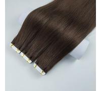 FUIBEJAE Nastro in Estensioni dei Capelli, 50g 20pcs Marrone, Vero Umano Remy Capelli Lisci, Estensioni Nastro Invisibile con Punte Spesse per Le Donne Ragazze,18inch