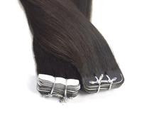 FUIBEJAE Nastro in Estensioni Dei Capelli, 50G 20Pcs Naturale Nero Reale Umano Remy Capelli Lisci, Nastro Invisibile in Estensioni con Estremità Spesse per Le Donne Ragazze,10inch