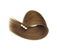 FUIBEJAE Nastro in Estensioni Dei Capelli Veri Remy Capelli Umani Setoso Morbido Capelli Lisci Invisibile Colla Clip in Estensione Dei Capelli Per Le Donne, 50G 20 Pz,Marrone,22"