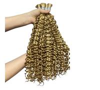FUIBEJAE #P27/30/613 Capelli Umani Ricci Colorati per Treccine Boho Capelli Umani per Intrecciare Onde Profonde Ricci Capelli Umani Sfusi per Treccia, 2 Pacchi/Confezione,28 28inch