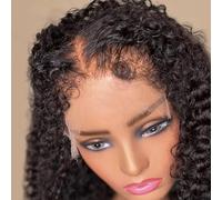 FUIBEJAE Parrucche Frontali in Pizzo HD 13X4 4C Kinky Curly, Capelli Umani, Densità 150%, Parrucca Brasiliana Vergine Ondulata Bagnata, Onde a Ananas per Donne Nere,24INCH