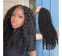 FUIBEJAE Parrucche Frontali in Pizzo Trasparente 13X4 HD con Capelli Ricci Corti, Densità 150%, Parrucche con Fronte in Pizzo per Donne Nere, Senza Colla, Pre-Pettinate con Baby Hair,38inch