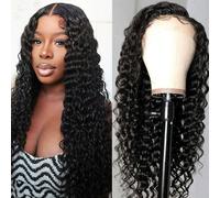 FUIBEJAE Parrucche Frontali in Pizzo Trasparente 4X4 HD di Colore Naturale, Capelli Ricci Piccoli, Densità 200%, Senza Colla, Pre-Pettinate con Baby Hair per Donne Nere, Ideali,24inch