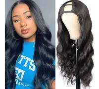 FUIBEJAE Parrucche per il corpo in capelli umani U Part per donne nere, densità 150%, parrucca di capelli vergini brasiliani reali, parrucche U-Part senza cuciture e senza colla,250%,28inch