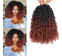 FUIBEJAE Passion Twist Crochet Braids Capelli per Butterfly Faux Locs 7 Pacchi Corti Foam Roll per Crochet Extension di Capelli per Donne, 24 Fili/Pacco,1b/350,8inch