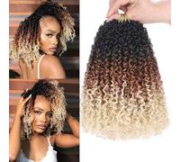 FUIBEJAE Passion Twist Crochet Braids Capelli per Butterfly Faux Locs 7 Pacchi Corti Foam Roll per Crochet Extension di Capelli per Donne, 24 Fili/Pacco,T/27/613,14inch