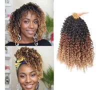 FUIBEJAE Passion Twist Crochet Braids Capelli per Butterfly Faux Locs 7 Pacchi Corti Foam Roll per Crochet Extension di Capelli per Donne, 24 Fili/Pacco,1b/30/27,12inch