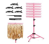 FUIBEJAE Porta Capelli Intrecciati, Supporto con 144 Spilli per Treccine per Capelli, Supporto Regolabile in Altezza a 2 Lati per Extension dei Capelli, reccine per Parrucchiere, Salone