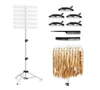 FUIBEJAE Supporto per Capelli Intrecciati, Supporto per Treccine con 144 Pioli, Supporto Regolabile in Altezza su 2 Lati per Estensioni Capelli, con Strumenti per Treccine per Parrucchiere