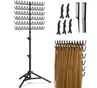 FUIBEJAE Supporto per Treccine in Piedi per Estensioni dei Capelli, Appendino, Supporto per Trecce su Due Lati, 120 Pioli Divisori per Separatore, Stand Espositivo per Salone di Bellezza, Casa