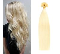FUIBEJAE U-Tip Estensioni dei Capelli Umani 60# Evidenziare Oro Cheratina Punta Dei Capelli Estensione Dei Capelli No Trace Capelli Remy Brasiliani Lisci Setosi per le Donne, 50G100 Fili,22inch