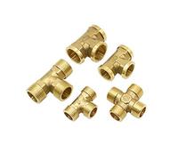FUICZXBXQU Pipe Fittings T-Shaped 1/2 3/4 Inch Copper Metal Threaded Water Pipe Connector Brass 1/2 3/4 External Thread Three-Way Female Cross Manifold (Color : 1I2 Cross) FUICZXBXQU