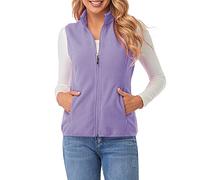 fuinloth Gilet Pile Donna - Design Semplice con Zip e Tasche - Per Commute e Outdoor - Leggero e Caldo Lavanda M