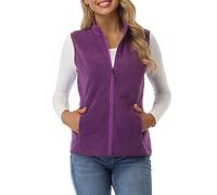 fuinloth Gilet Pile Donna - Design Semplice con Zip e Tasche - Per Commute e Outdoor - Leggero e Caldo Viola L