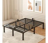 FUIOBYVV Telaio per letto completo, 40,6 cm, piattaforma in metallo resistente, supporta fino a 1587,6 kg, senza bisogno di molle, nessun agitazione, supporto per doghe in acciaio, senza rumore,