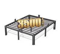 FUIOBYVV Telaio per letto king size da 40,6 cm con angoli arrotondati e foro per testiera, fermi per materasso, 1587,6 kg, in metallo resistente, supporto a doghe senza bisogno di molle, piattaforma